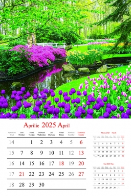 Calendar cu imagini Gardens, 31.5 x 48 cm, 12 file, 2025